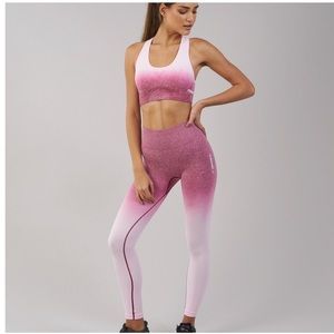 Gym shark ombre seamless leggings beet color
